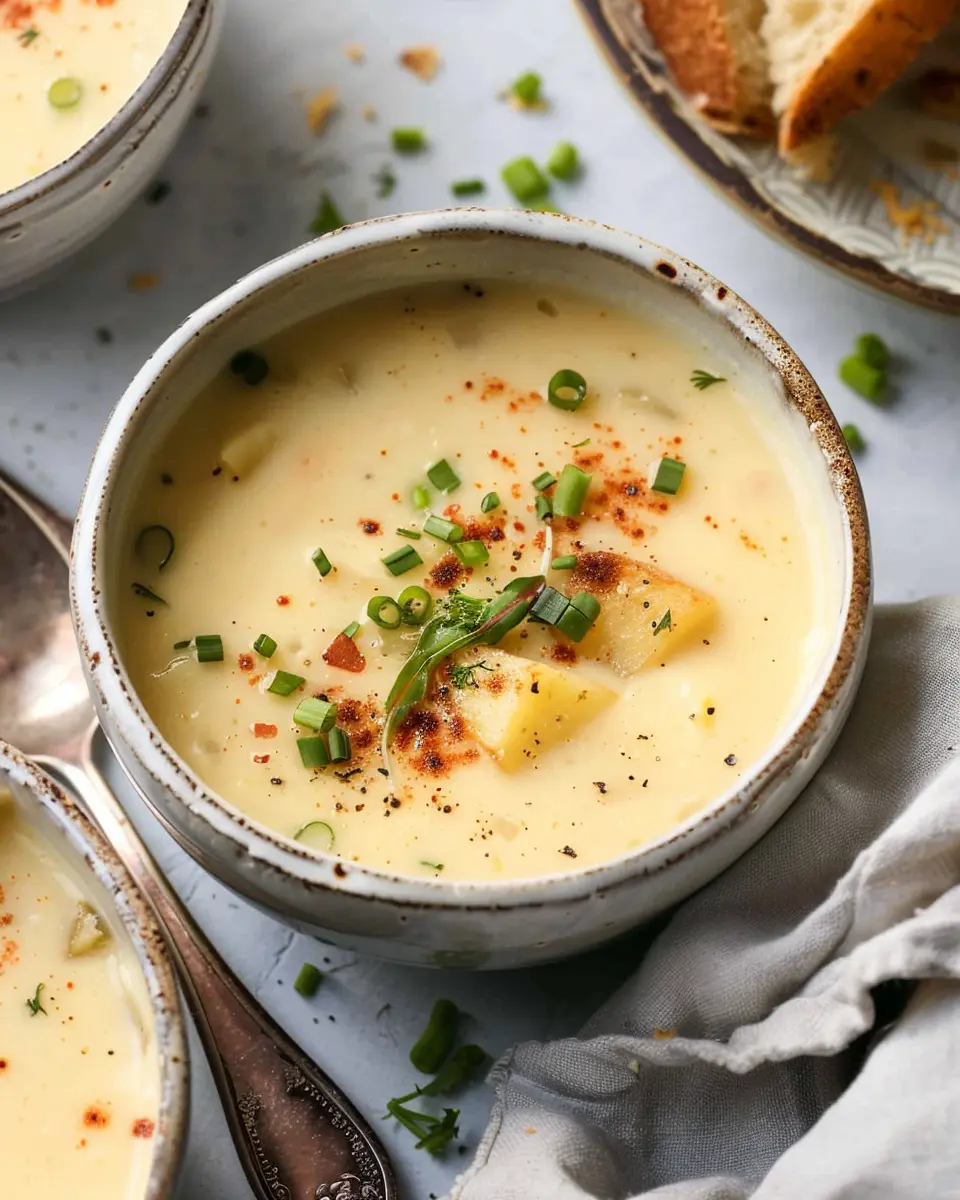 Easy Creamy Potato Soup Recipe with Turkey Bacon and Chicken Ham