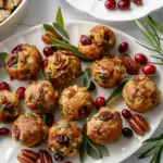Festive Cranberry Turkey Stuffing Balls with Savory Sage and Pecans