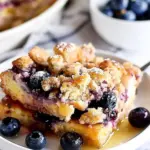 Streusel Topped Blueberry French Toast Casserole