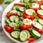 Fresh Cucumber Caprese Salad
