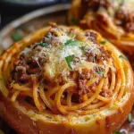Spaghetti Garlic Bread Bowl