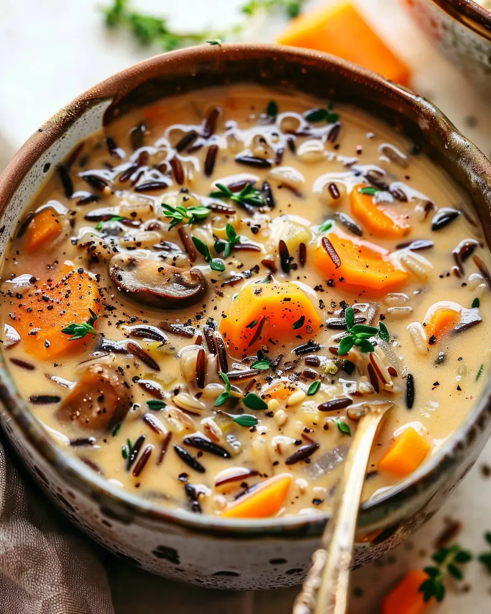 Cozy Autumn Wild Rice Soup: Hearty Comfort with Turkey Bacon