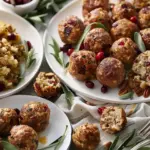 Festive Cranberry Turkey Stuffing Balls with Savory Sage and Pecans