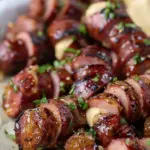 Mustard Hasselback Kielbasa Bites