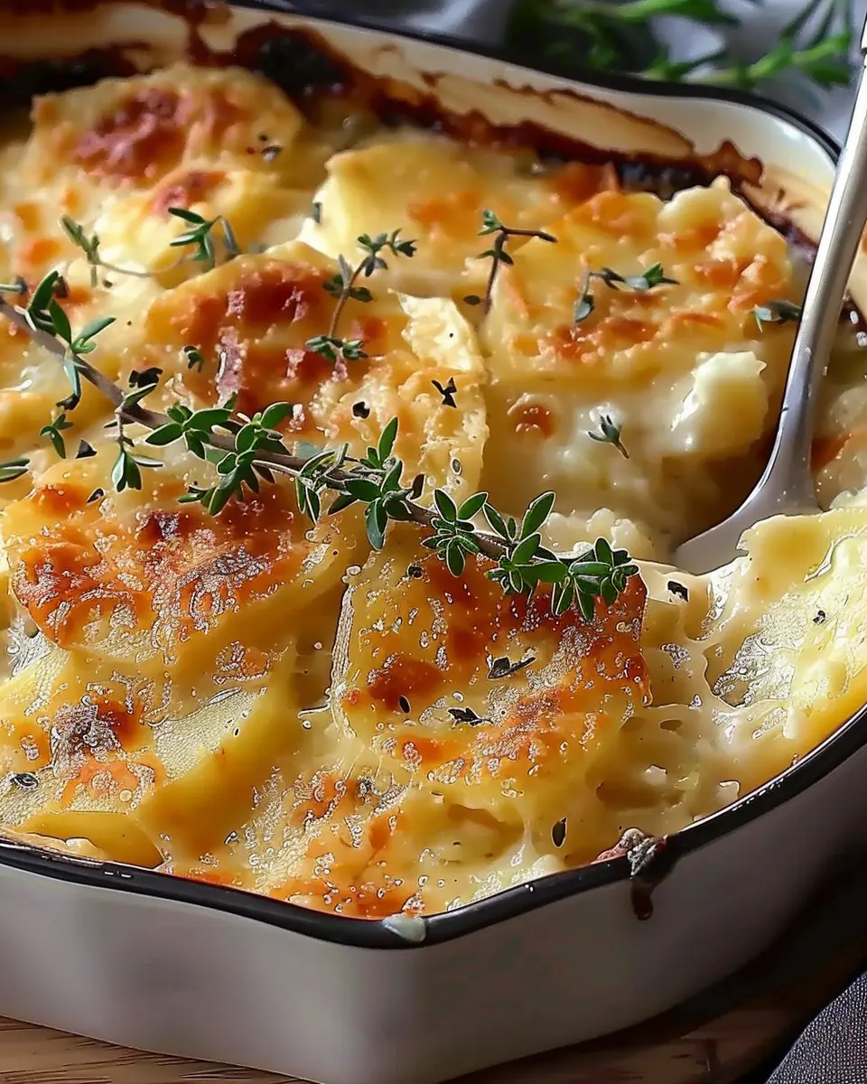 Scalloped Potatoes with Turkey Bacon and Chicken Ham Delight