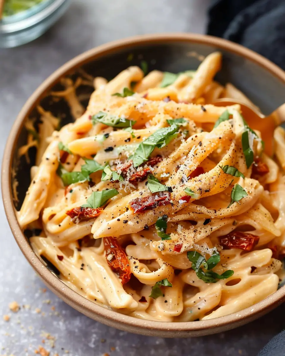 Creamy Sun-Dried Tomato Pasta: An Easy Indulgence with Turkey Bacon