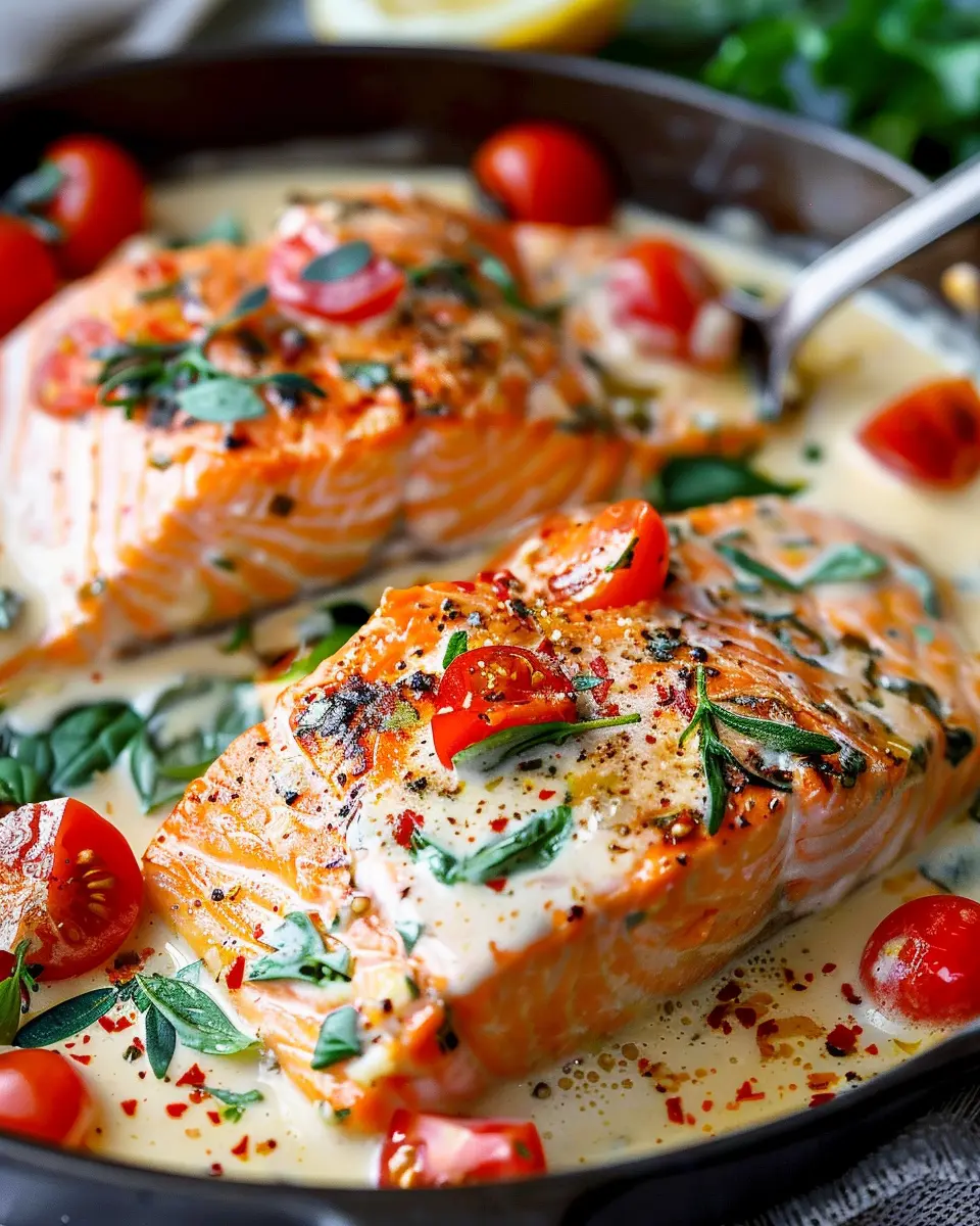 Creamy Tuscan Salmon with Turkey Bacon: A Delightful Indulgence