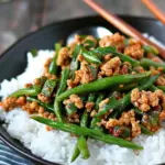 Asian Ground Turkey with Green Beans and Rice