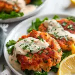 Easy Salmon Patties with Creamy Lemon-Garlic Sauce