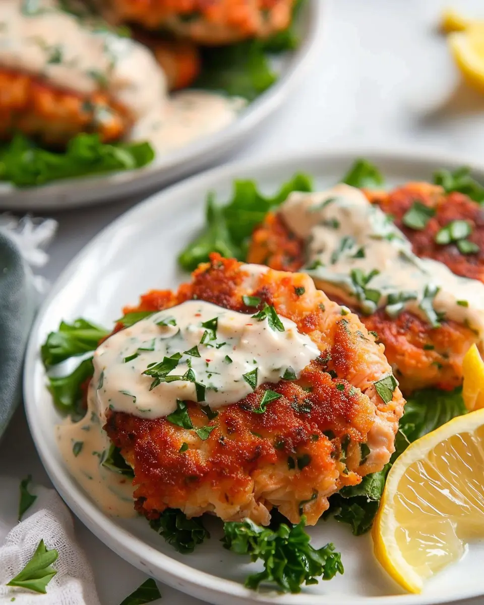 Easy Salmon Patties with Creamy Lemon-Garlic Sauce to Savor