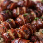 Mustard Hasselback Kielbasa Bites