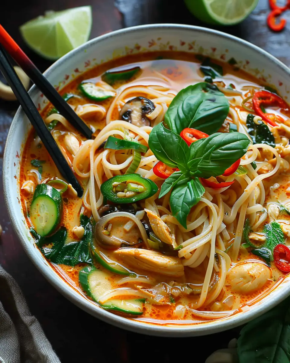 Thai Red Curry Noodle Soup: Easy Chicken Delight for Home Cooks