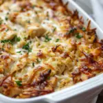 French Onion Chicken Orzo Casserole