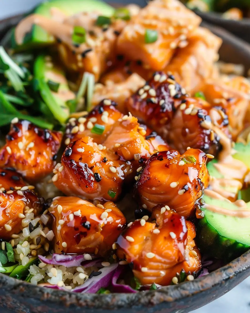 Crispy Bang Bang Salmon Bites Bowls: Easy, Delicious &amp; Fun to Make