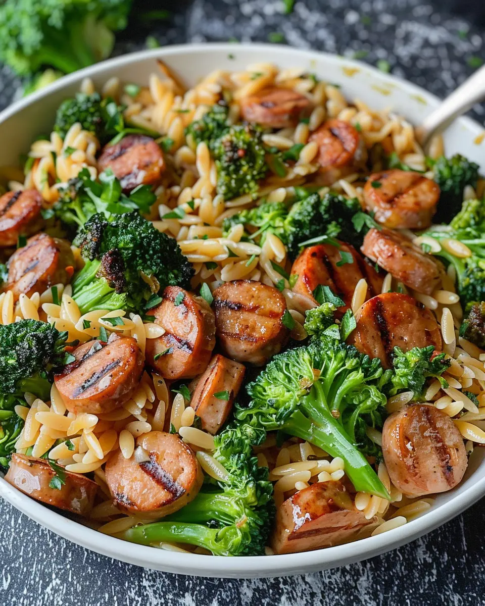 Chicken Sausage Broccoli Orzo: A Quick and Tasty Dinner Delight