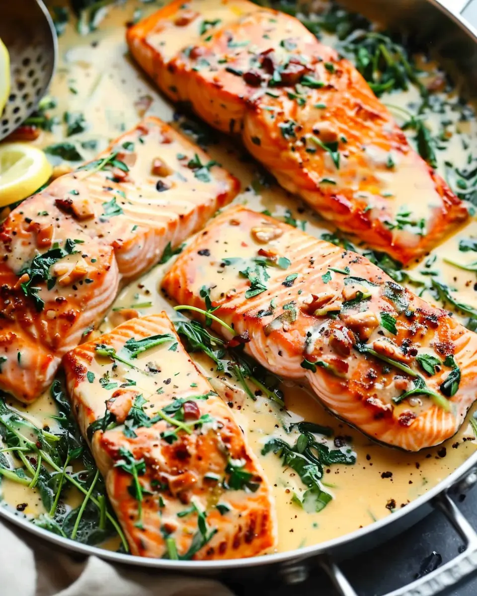 Creamy Garlic Butter Tuscan Salmon: An Indulgent Weeknight Dinner