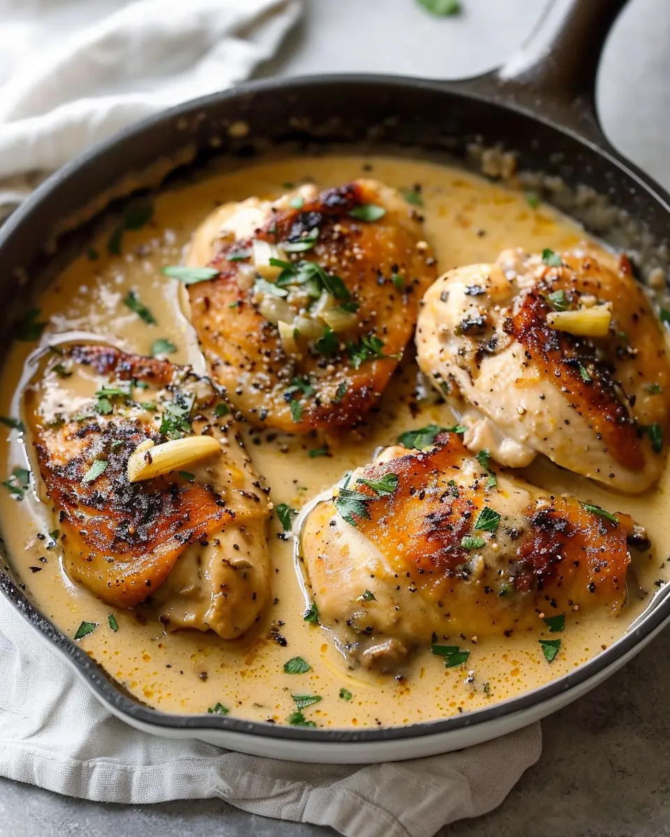 Creamy Garlic Chicken with Turkey Bacon: A Cozy Dinner Delight
