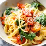 Fresh Spinach and Tomato Pasta