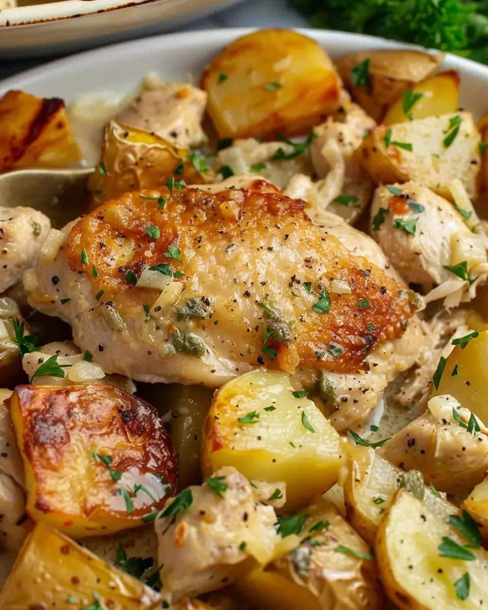 Crock Pot Garlic Parmesan Chicken and Potatoes Made Easy for Dinner