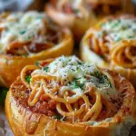 Spaghetti Garlic Bread Bowls