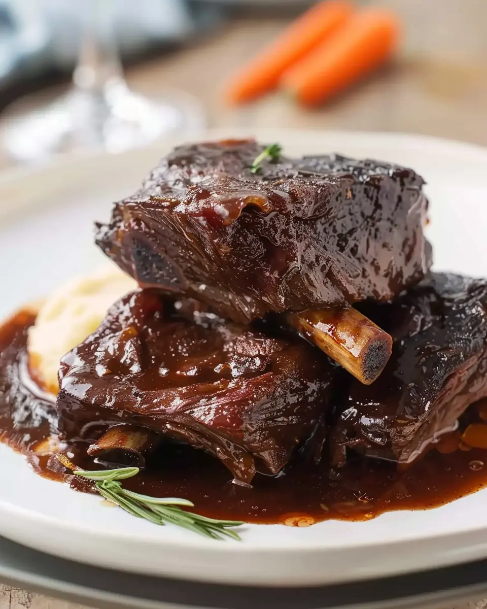 Pressure Cooker Red Wine Braised Beef Short Ribs Delightful Recipe