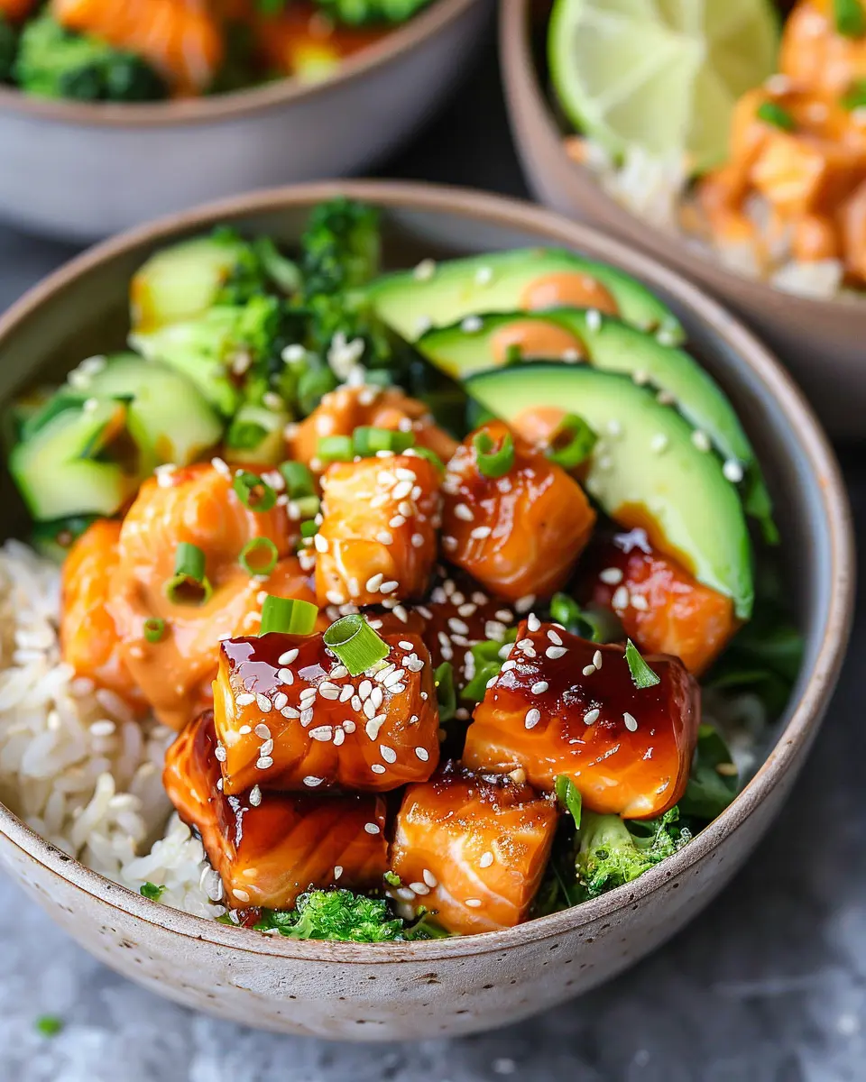Crispy Bang Bang Salmon Bites Bowls: Easy Homemade Delight