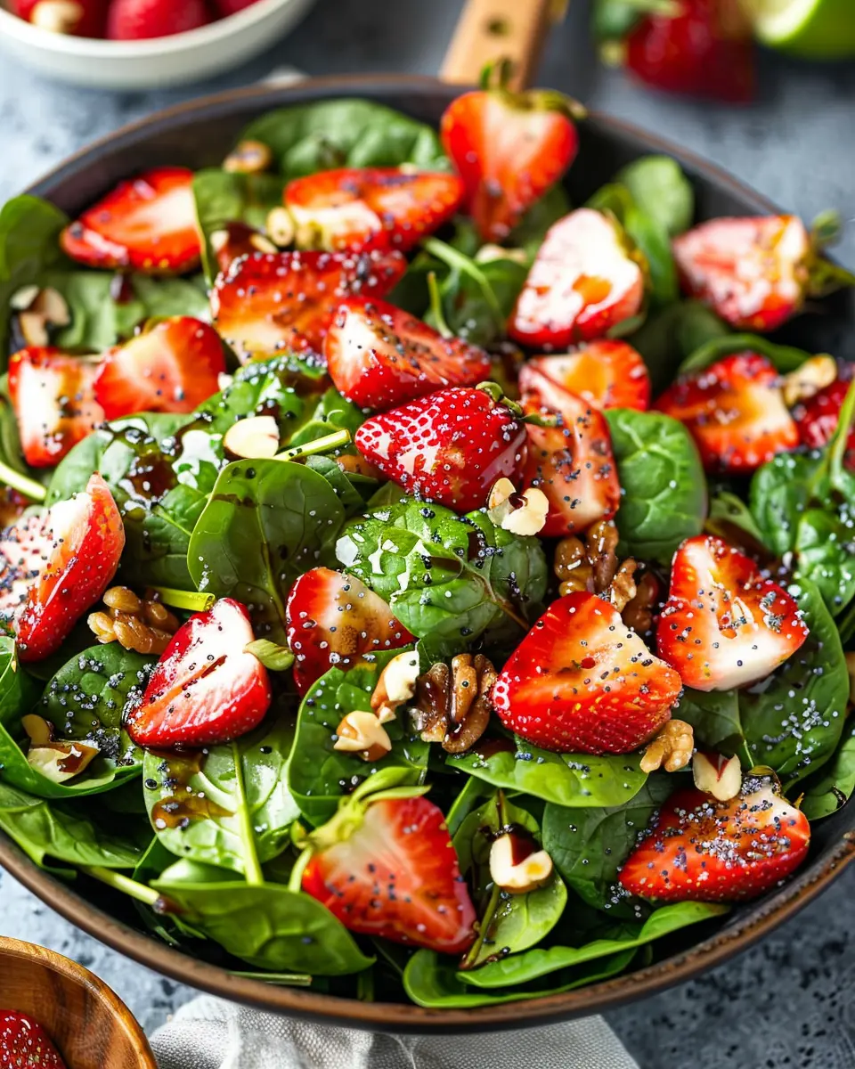 Spinach Strawberry Salad: The Best Balsamic Poppy Seed Dressing