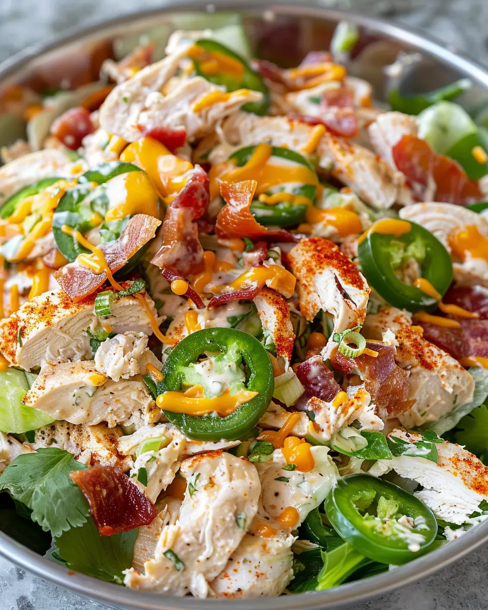 Jalapeno Popper Chicken Salad with Turkey Bacon: A Easy Twist