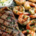 Garlic Butter Grilled Steak And Shrimp