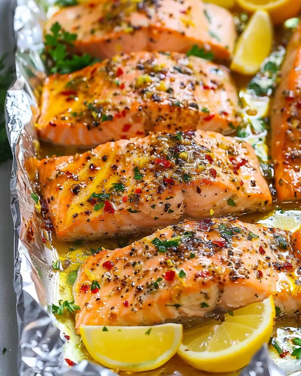 Sheet Pan Lemon Garlic Butter Salmon with Easy Turkey Bacon Twist