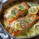 Baked Salmon with Lemon Butter Cream Sauce