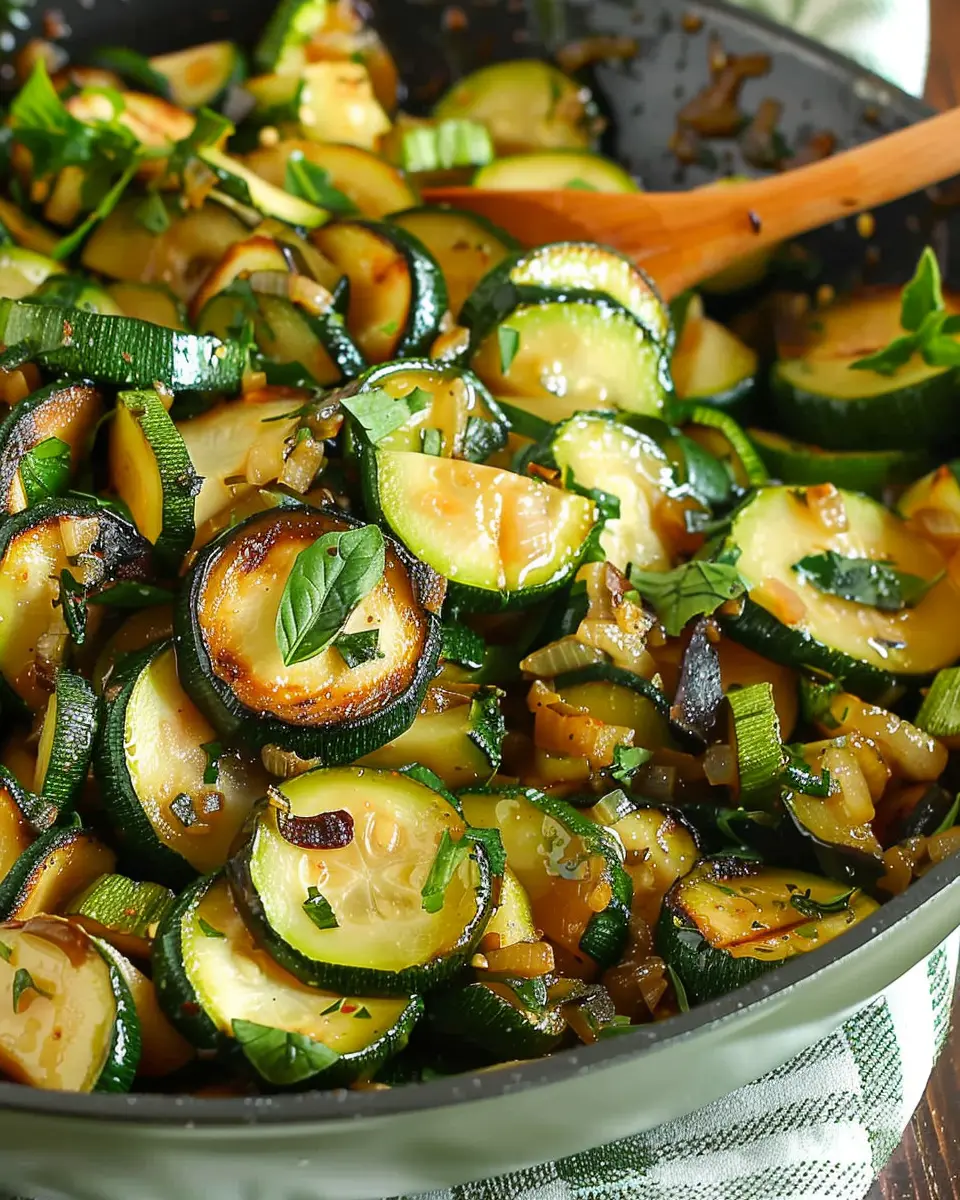 Sautéed Zucchini: Easy Recipe with Turkey Bacon and Fresh Herbs